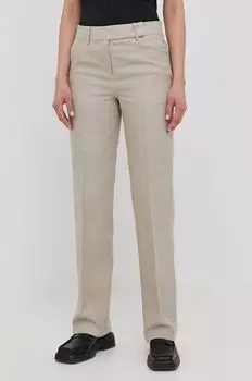 Льняные брюки MICHAEL Michael Kors, бежевый