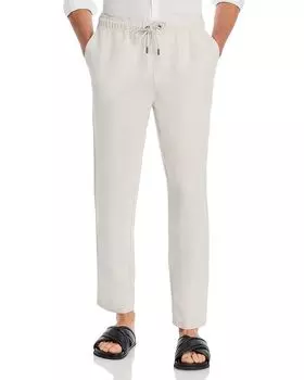 Льняные брюки на резинке Onia, коричневый/бежевый