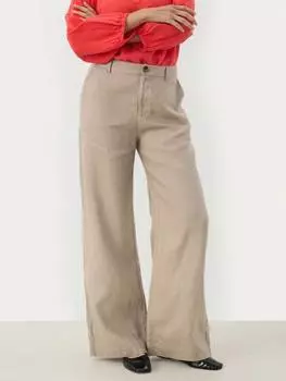 Льняные брюки ninnes с прямыми штанинами Part Two, цвет Desert Taupe