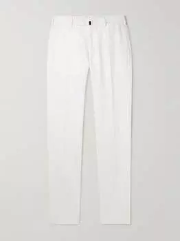 Льняные брюки облегающего кроя Venezia 1951 INCOTEX, белый