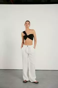 Льняные брюки палаццо VATKALI, экрю