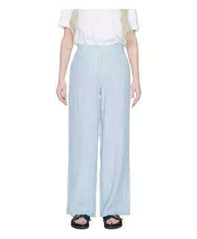 Льняные брюки палаццо в широкую полоску Vero Moda, синий
