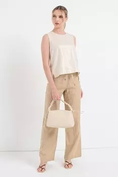 Льняные брюки прямого кроя Esprit, коричневый