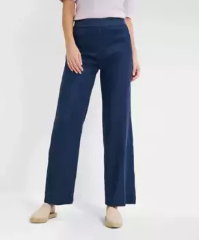 Льняные брюки RAPHAELA by BRAX "Стиль PAM FLARED", цвет морской волны