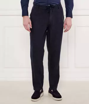 Льняные брюки Regular fit Aeronautica Militare, синий