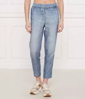 Льняные брюки rhodos Relaxed fit Marc Cain, синий