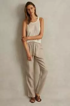Льняные брюки Roma на кулиске Reiss, желтый