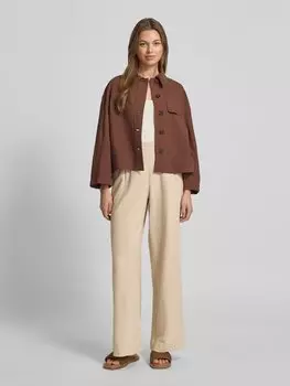 Льняные брюки с эластичным поясом модель «JOLANDA» Vila, песочный