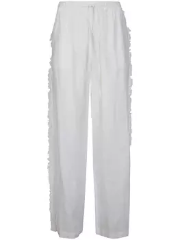 Льняные брюки с бахромой P.A.R.O.S.H., белый