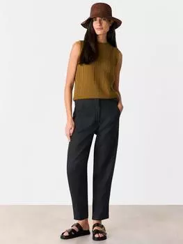 Льняные брюки с бочкообразными ножками Whistles, черный