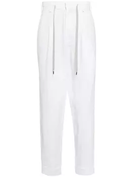 Льняные брюки с кулиской N.Peal, белый