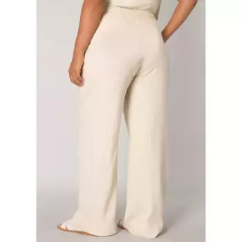 Льняные брюки с пышной юбкой базового уровня "Yula" Base Level Curvy, бежевый