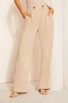 Льняные брюки с широкими штанинами Friends Like These, бежевый