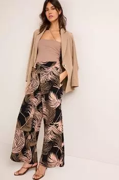 Льняные брюки с широкими штанинами Next