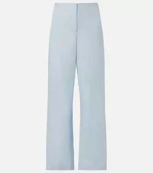 Льняные брюки с высокой талией и широкими штанинами Lulea Faithfull, Sky Blue