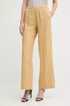 Льняные брюки Sisley, зеленый