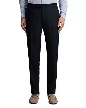 Льняные брюки смешанного кроя REISS Kin Slim Fit, синий
