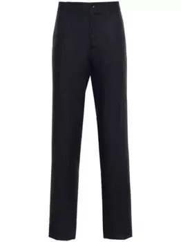 Льняные брюки со складками ETRO, синий