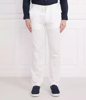 Льняные брюки Straight fit Polo Ralph Lauren, белый