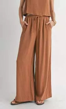 Льняные брюки Sugarloaf коричневого цвета Sadie & Sage