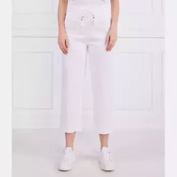 Льняные брюки свободного кроя Marc Cain, белый