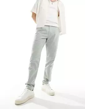 Льняные брюки свободного кроя в зеленые полоски ASOS DESIGN