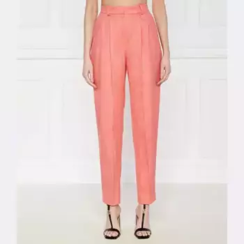 Льняные брюки tefike прямого кроя Boss, красный