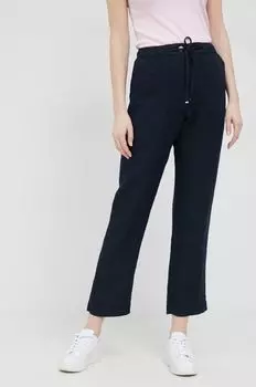 Льняные брюки Tommy Hilfiger, темно-синий