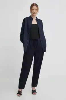 Льняные брюки Tommy Hilfiger, темно-синий