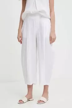 Льняные брюки United Colors of Benetton, белый