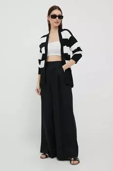 Льняные брюки United Colors of Benetton, черный