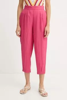 Льняные брюки United Colors Of Benetton, зеленый