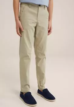 Льняные брюки WE Fashion, бежевые