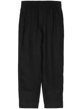 Льняные брюки зауженного кроя Emporio Armani