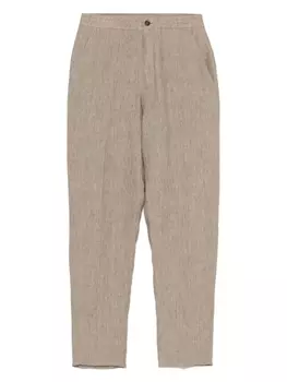 Льняные брюки Zegna, коричневый