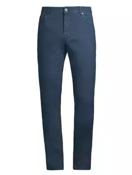 Льняные джинсы прямого кроя Delave Pt Torino, темно-синий