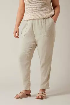 Льняные джоггеры Curve Evans, бежевый