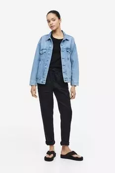 Льняные джоггеры H&M, черный