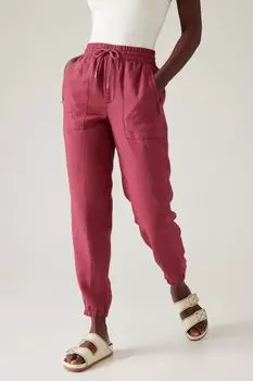 Льняные джоггеры Retreat Athleta, коричневый