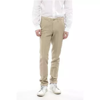 Льняные и хлопковые брюки-чинос с шлевками для ремня Corneliani, Beige