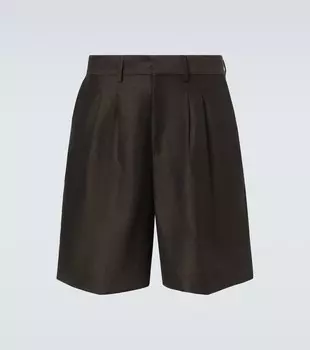 Льняные и шерстяные шорты Commas, коричневый