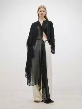 Льняные костюмные брюки прямого кроя Massimo Dutti, белый