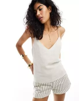 Льняные майки с v-образным вырезом ASOS DESIGN
