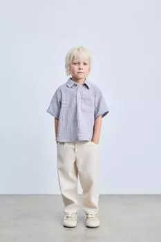 Льняные мешковатые брюки на пуговицах ZARA, цвет Mid-ecru