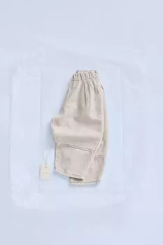 Льняные мешковатые брюки ZARA, цвет Bone
