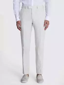 Льняные облегающие брюки от костюма щенячий клык Moss, бежевый