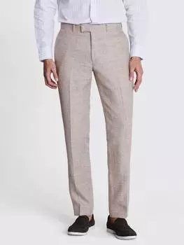 Льняные облегающие костюмные брюки Moss, бежевый