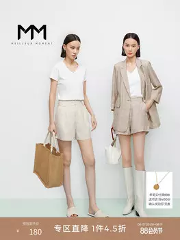 Льняные повседневные шорты Mai Meng женские, кремовый