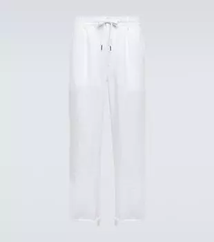 Льняные прямые брюки Polo Ralph Lauren, белый