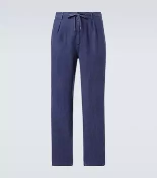 Льняные прямые брюки Polo Ralph Lauren, Newport Navy